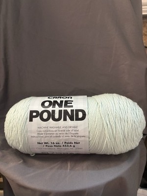 16 oz. Pale Green 587 Caron One Pound yarn pastel light mint  4 ply SKU TR64