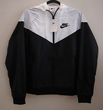 Nike AR3092-010 Women's Sz S Black/White Windrunner Hooded Jacket 100