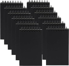 12 Pack Pocket Notebooks, 3x5 Small Notepads, Mini Spiral 60 Black