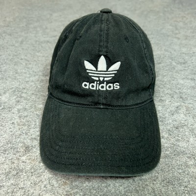 Adidas Hat Cap Strap Back Black Trefoil Embroidered Mens One Size Casual Logo