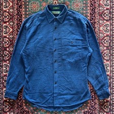 Vintage Levi's Sutter Creek Blue Patterned Long Sleeve Button Down Shirt Size M