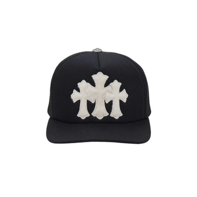 Chrome Hearts White Cemetary Cross (Pony Hair) CH Trucker Hat