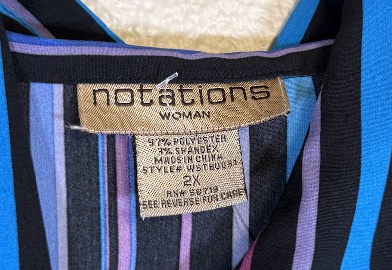 Notations Plus 2X Button Front Colorful Striped S… - image 6