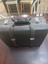 Large Vintage 1960 Leather Camera Case Brown W/green Interior