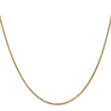 10K Yellow Gold Box Chain Necklace, 1.3 mm