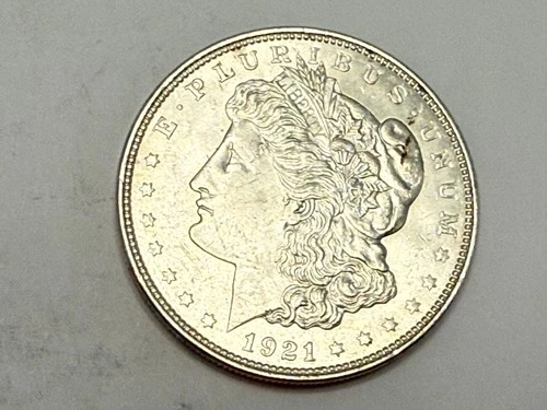 1921 Morgan U.S. silver dollar. Satiny white BU. #q2