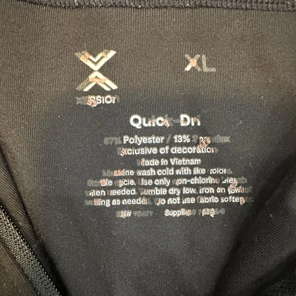 Pullover Xersion Quarter Zip para mujer talla XL negro poliéster spandex secado rápido Foto 2 de 4