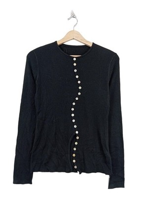COMMENSE Rippshirt Damen Shirt Gr. DE 40 schwarz Casual-Look