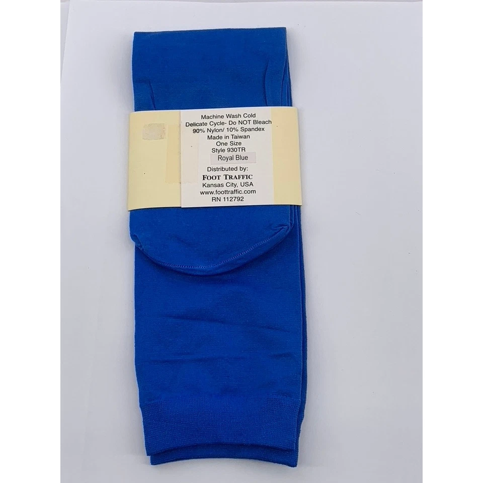 Calcetines pantalón opacos de moda azul real FOOT TRAFFIC para mujer talla OS Foto 2 de 4