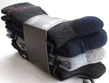 Timberland Mens'  Cushioned Crew Sock Wool Black Gray Navy Brown 4 PR 9-12 - NWT