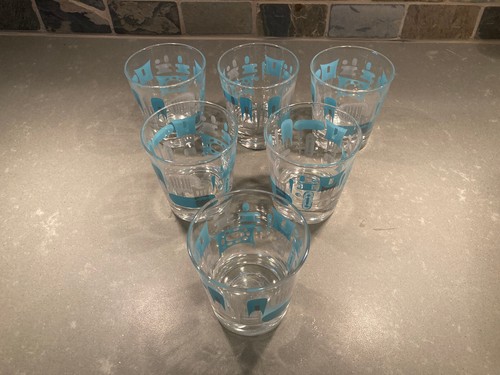 6 Royal China Blue Heaven Atomic Old Fashioned Rocks Juice Glasses CLEAN - 第 2/12 張圖片
