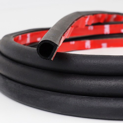 D-Shape Rubber Seal Weather Stripping Trim Door Edge Guard 3/8"x1/2"x180" Length - Picture 9 of 9