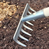Garten GeräT Harke Rasen Boden Erde Rechen 8 Zinken Gartenrechen Stahl Verzinkt
