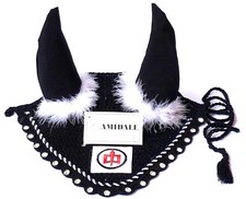 FLY VEIL EAR NET GREAT AMERICA EMBROIDERY DESIGN HORSE EQUESTRIAN DIAMANTE BNWT