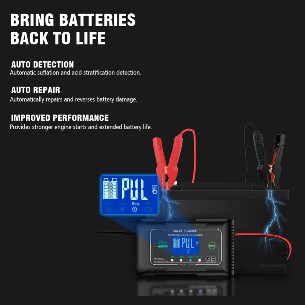 AUTO BATTERIE LADEGERÄT 12V/15A 24V/10A Lithium LiFePO4 AGM GEL SLA