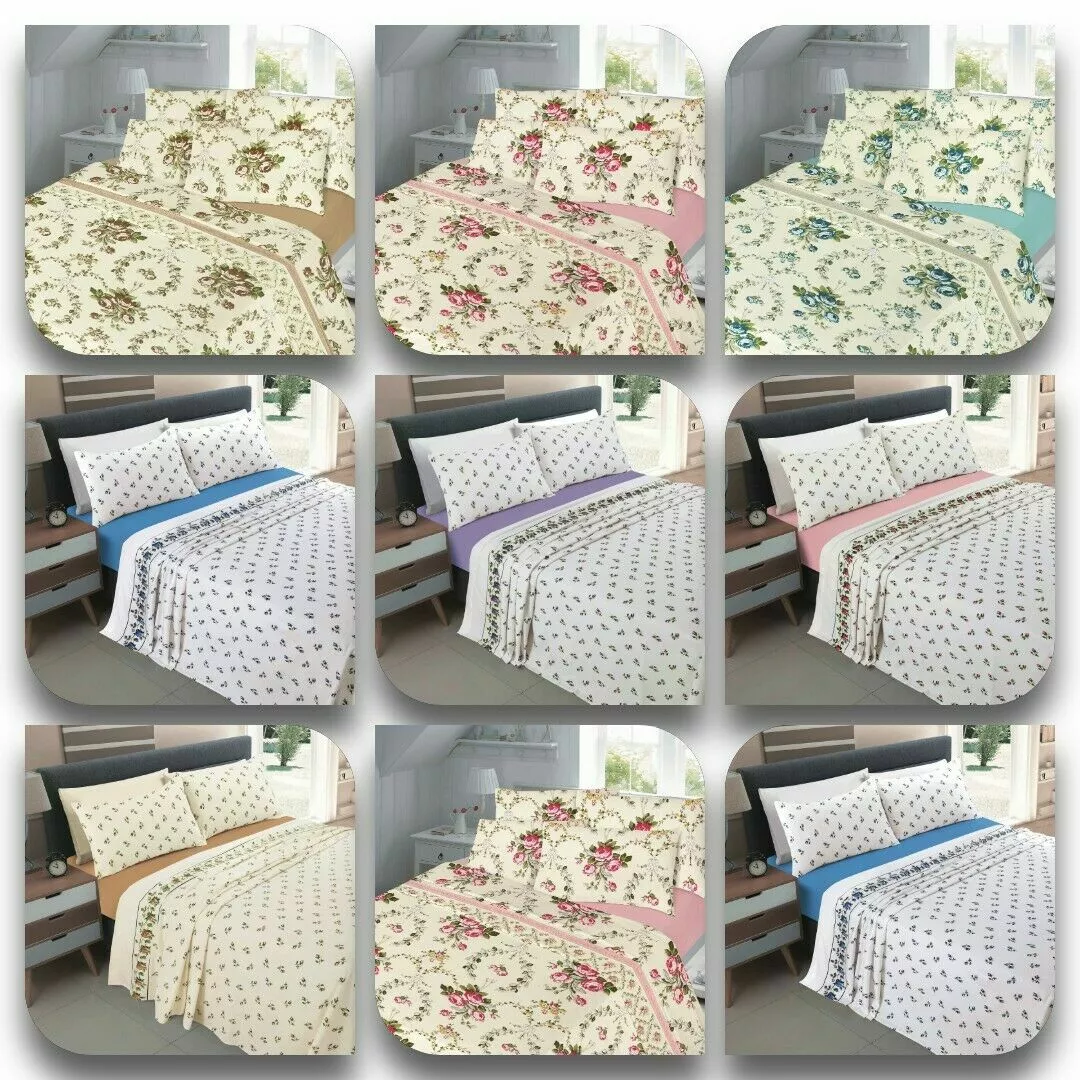 Rose Bud and Olivia Floral Luxury Thermal Brushed Cotton