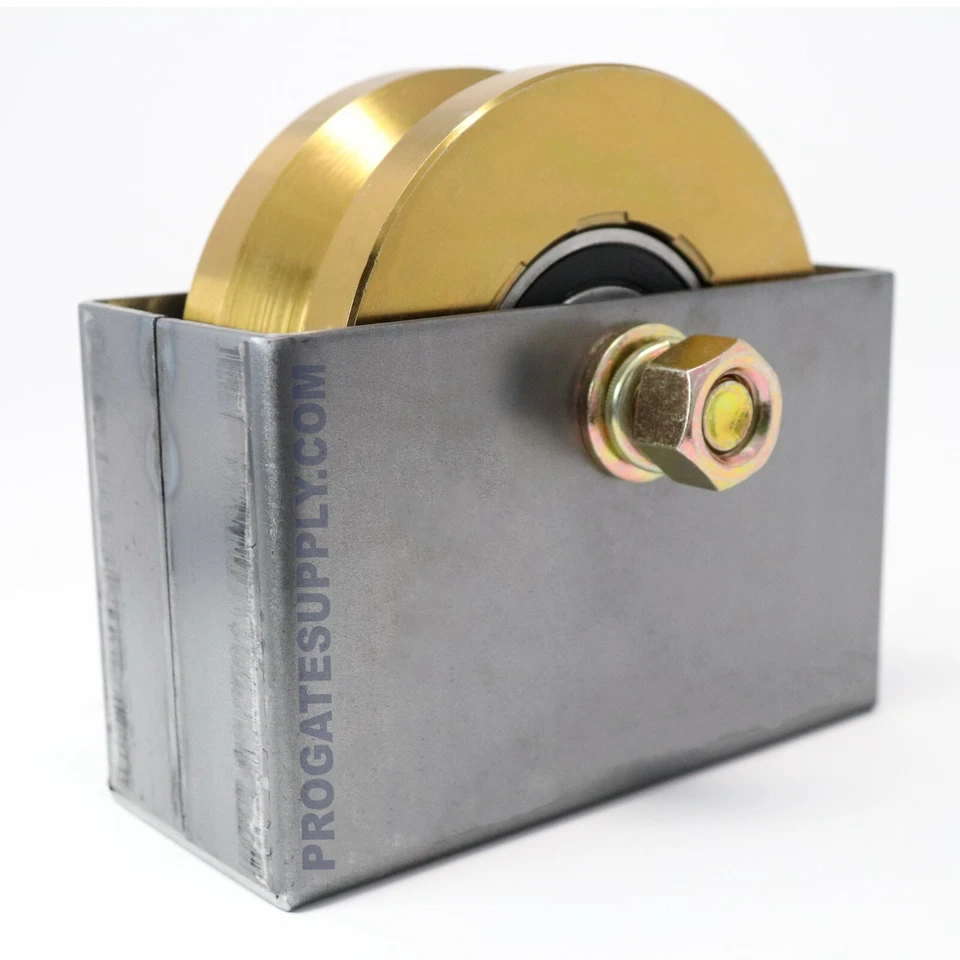 Rueda sólida de 4" ranura en V de alta resistencia rueda corredera rodillo caja opcional Foto 4 de 4