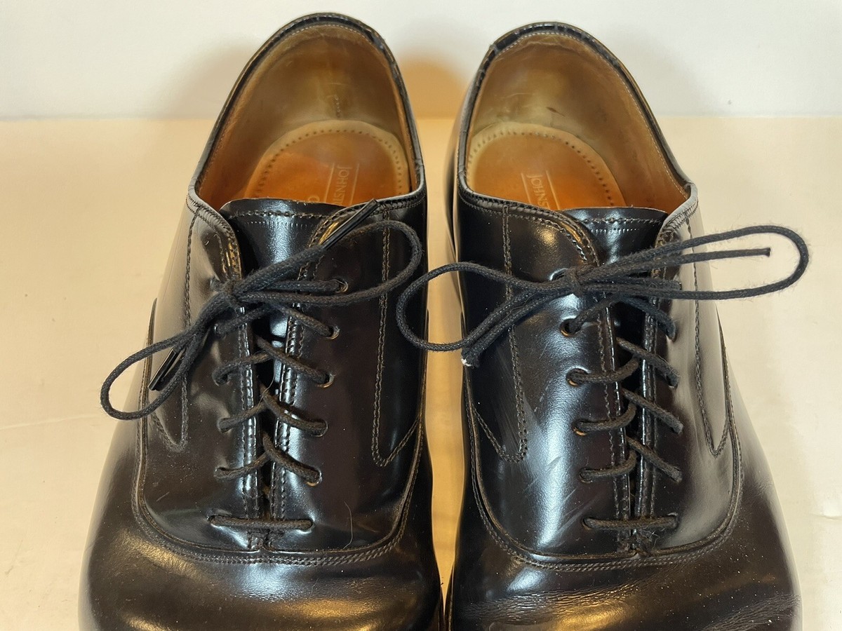 9.5 D Johnston Murphy Optima Cap Toe Oxfords Lace Up Black 