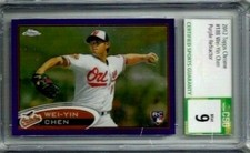 2012 Topps Chrome Wei- Yin Chen Purple Refractor CSG 9 RC