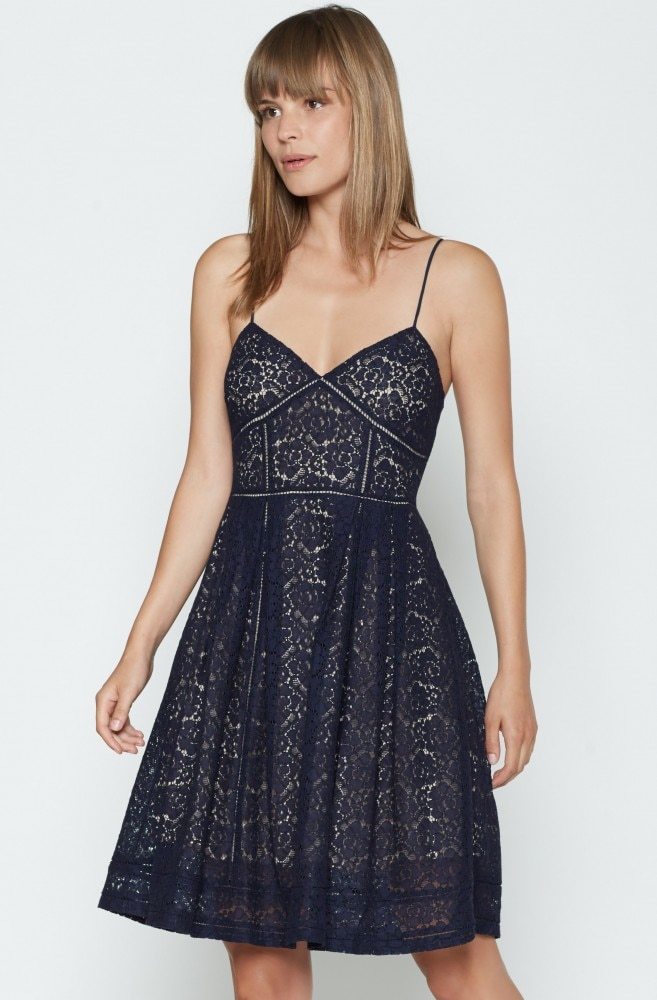 JOIE Solandra Lace dress NWT $318 sz 2 navy blue