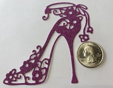 SEXY STILETTO HIGH HEEL SHOE Die-Cut (3pc)Stripper•Dancer•Glitter•Foil•Prismatic