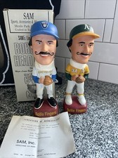 Rollie Fingers Autographed 1992/1997 SAMS Brewers & A’s Bobbleheads - WOW