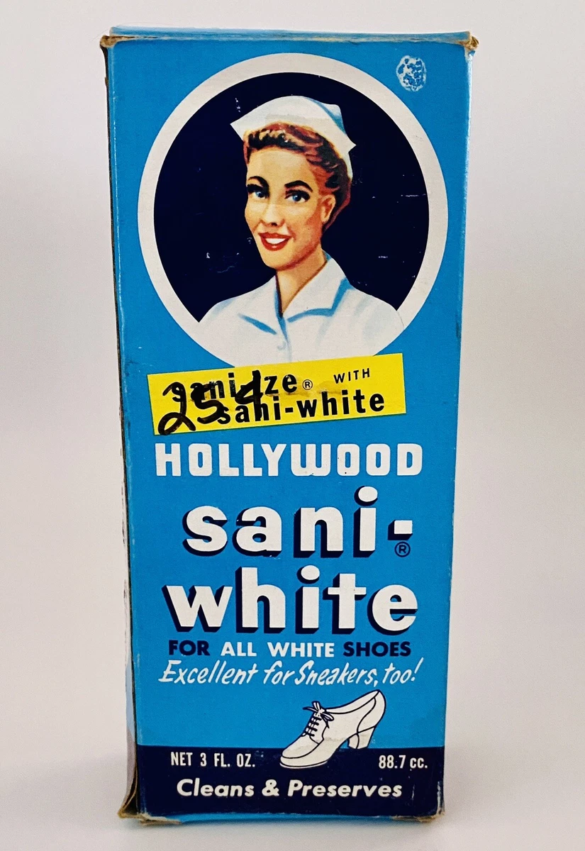 Vintage Bottle Hollywood Sani-white Polish for White Shoes Full for sale  online