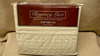 Regency Lace Full Sheet Set by Jessica Sanders in ECRU   NEW in Original Package