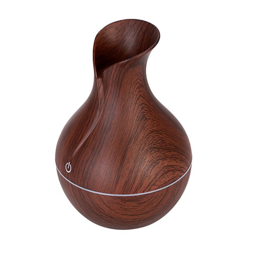 Essential Oil Diffuser Humidifier Aromatherapy Walnut Wood Grain Vase Aroma LED - Picture 9 of 9