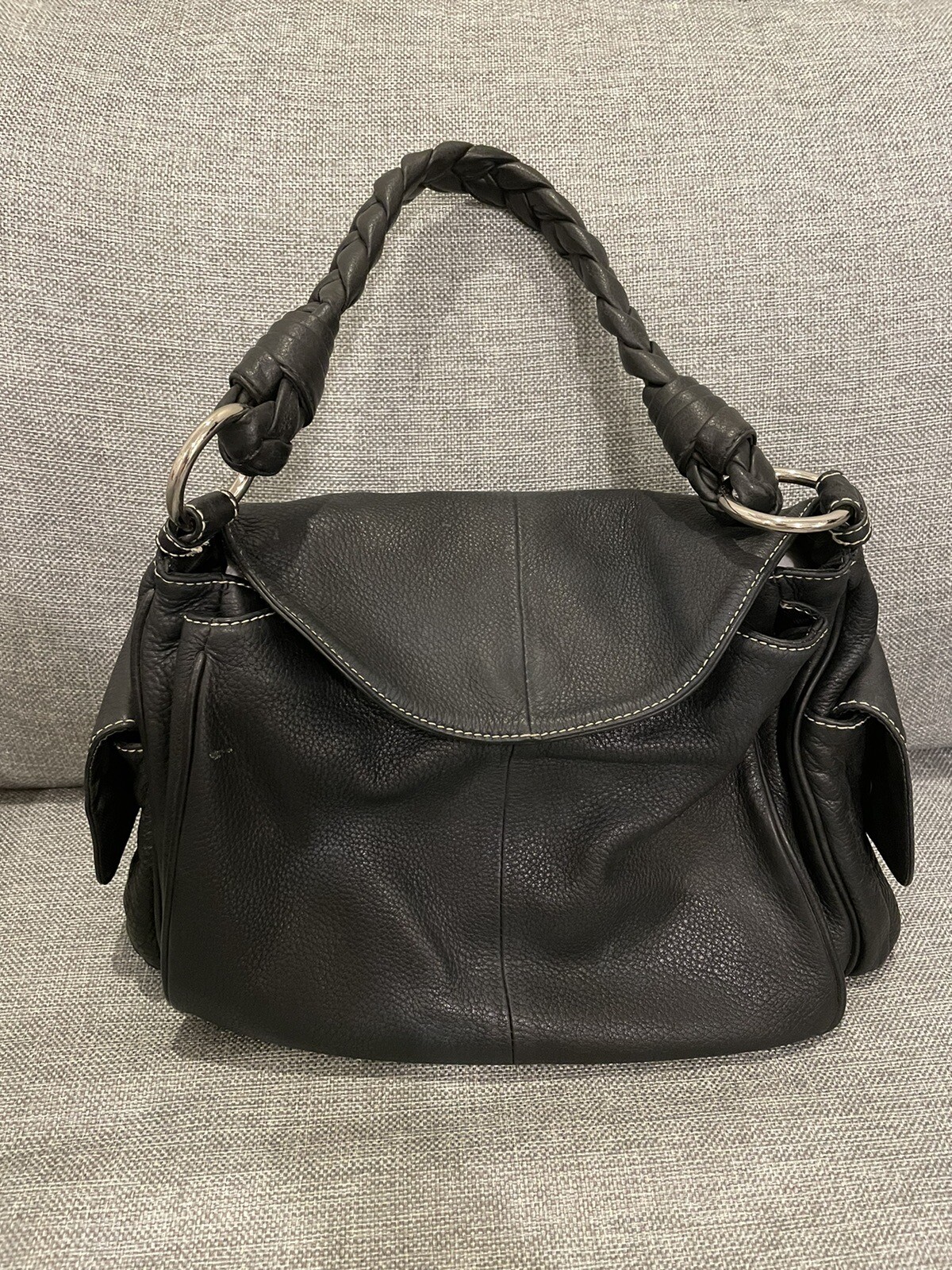 Lauren Ralph Lauren Black Leather Hobo Shoulder Bag B… Gem