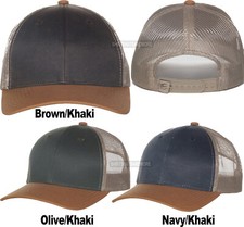 Tri-Color Mesh Back Trucker Hat Rugged Structured Cap Snapback NEW 