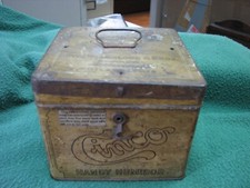 Vintage CINCO HANDY HUMIDOR Cigar Tobacco Tin  Otto Eisenlohr    5 X 5" X 4" Box