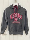 Oxford University Unisex Hoodie Hooded Sweatshirt Maroon Charcoal Adult XS