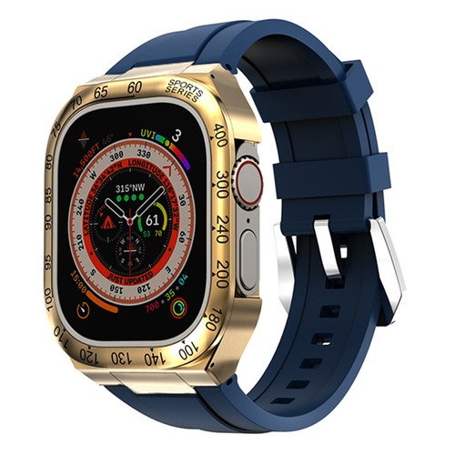 Boîtier lunette métal acier inoxydable str pour bracelet Apple Watch Ultra 2 49 mm - Photo 61 sur 74