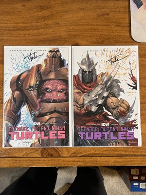 IDW TMNT 1 Signed Battle Damage Krang & Shredder Tyler Kirkham Trade -  With CoA