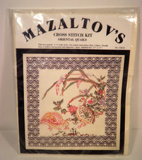 Kit Punto de Cruz Codornices Orientales Mazaltov Nuevo Completo CS420 Acabado 15 x 15