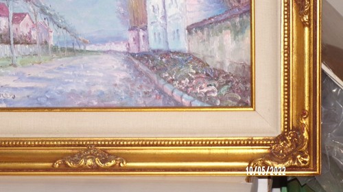 John Clymer Original Vintage Oil on Canvas Painting Impressionist Streetscape - Picture 7 of 10