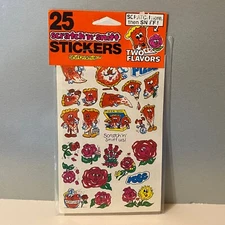 Vintage Spindex 1980s Pizza & Rose Scratch 'N Sniff Stickers