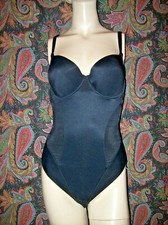 Vintage Flexees Black Backless All-In-One Slimmer Girdle 36C 6356