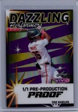 Tre Phelps 2024 Leaf Vivid Baseball 1/1 Pre Production Proof