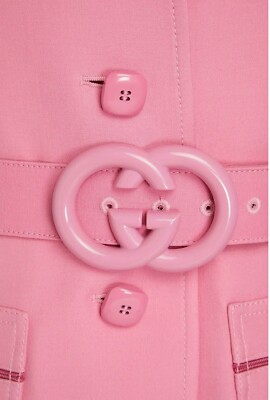 4K New Gucci 2017 Pink Trench Coat 38 40 42 2 4 6 Jacket Belt Top