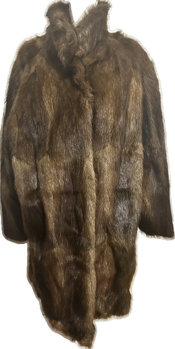 Vintage Dasco Mink Real Fur Women Brown Coat Size L/XL pla see