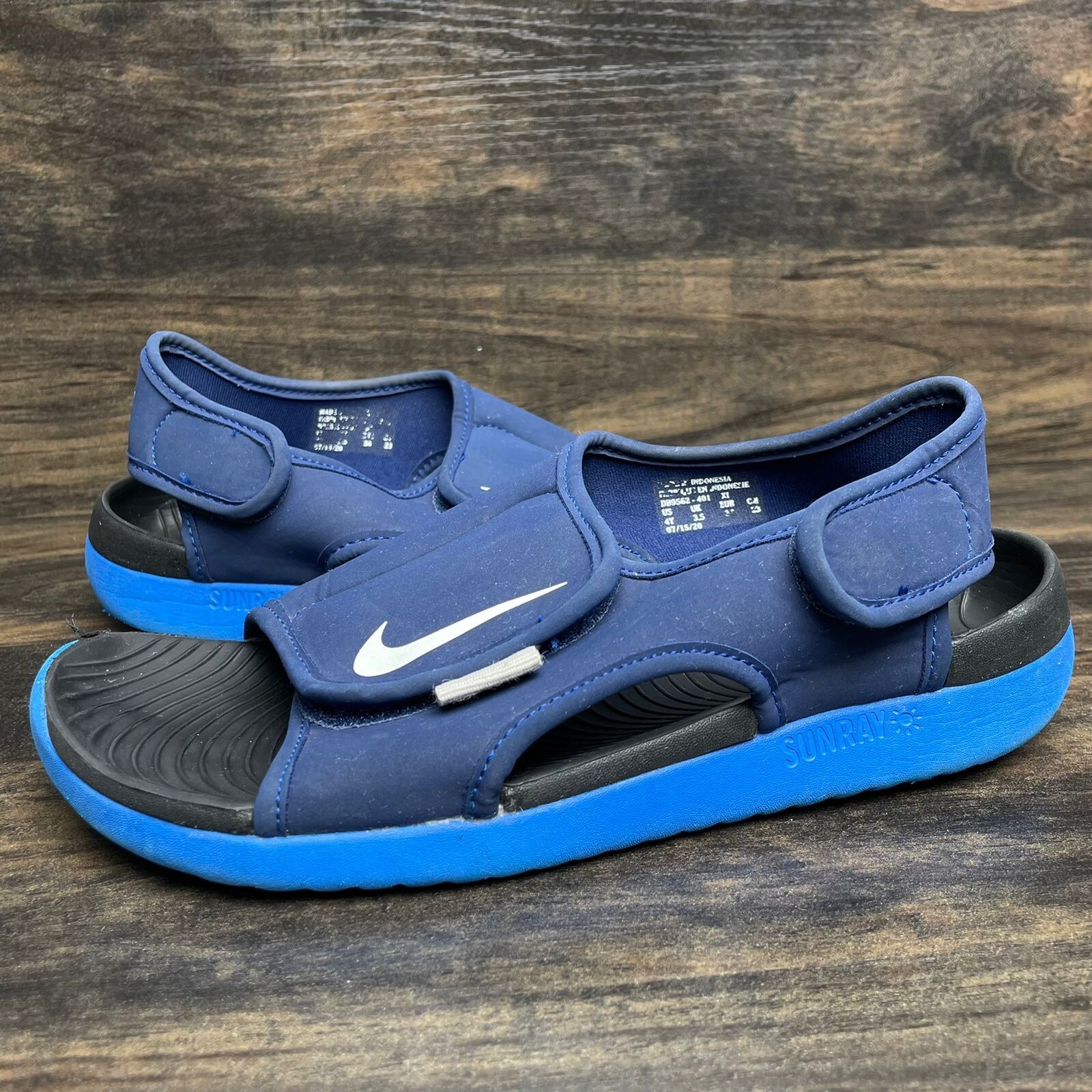 Nike Sunray Adjust 5 Blue Hook \u0026 Loop 