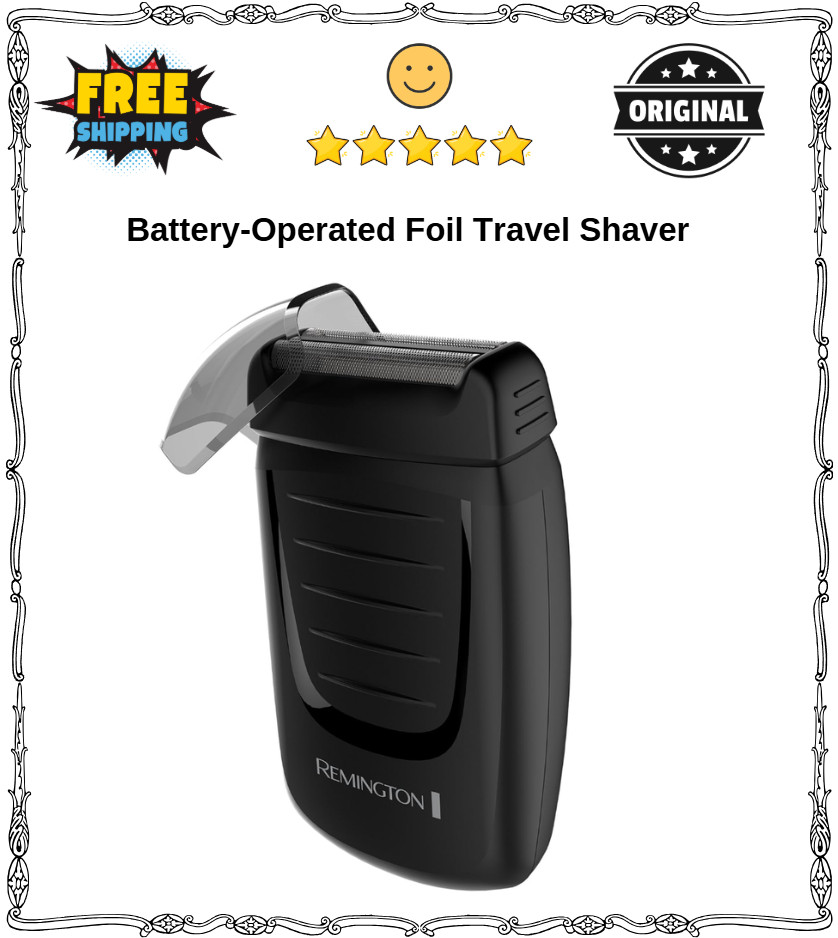 Battery-Operated Foil Travel Shaver, Men's Electric Razor, B