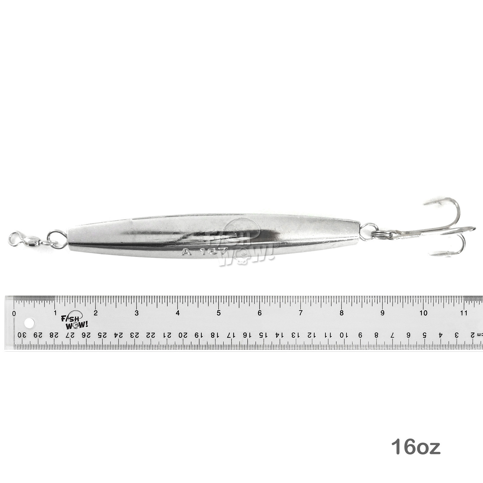 20pcs 16oz Diamond Jig Chrome 7/0 Treble Hook 450g Fish WOW!® Silver Heavy Bait - Image 2