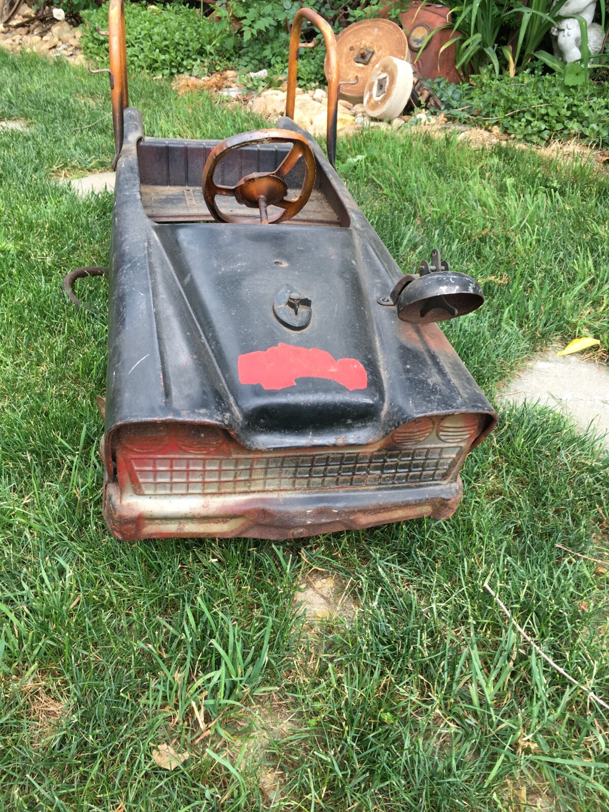 Murray Pedal Car; City Fire Truck Hook and Ladder With Hub Caps 1950s