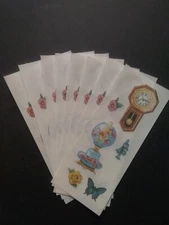 Creative Memories ~ Lot of Eight Studio Stickers ~ 2" x 5" ~ Lamp and Clock