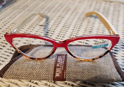 New Blue Planet Eco Eyewear  Lucia 1.50  Readers Bamboo Arms