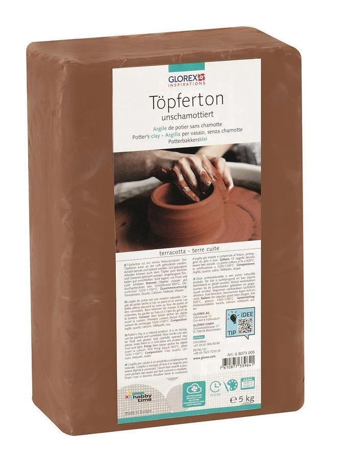 GLOREX Töpferton terracotta unschamottiert, 5 kg