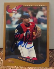 Einar Diaz Autograph 2002 Topps Baseball Signed Card #246 Cleveland Indians